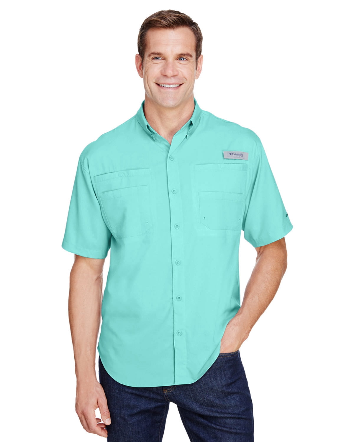 Columbia Men's Big and Tall Tamiami II SS Shirt in Gulf Stream - Size 3X