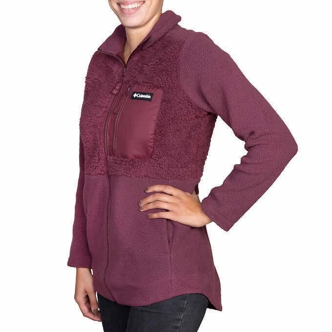 Columbia Women's Fleece Full Zip Jacket in Malbec, X-Small