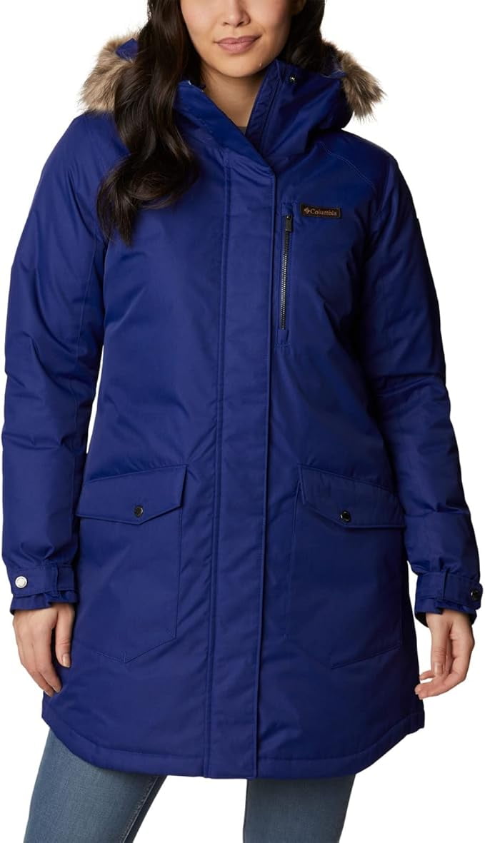 Columbia Women's Long Insulated Jacket, Dark Sapphire, Size Large