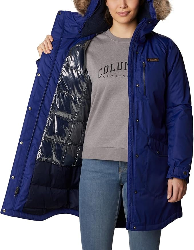 Columbia Women's Long Insulated Jacket, Dark Sapphire, Size Large