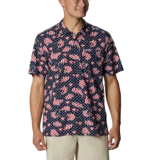Columbia Men's Trollers Short Sleeve Shirt, Collegiate Navy - Small
