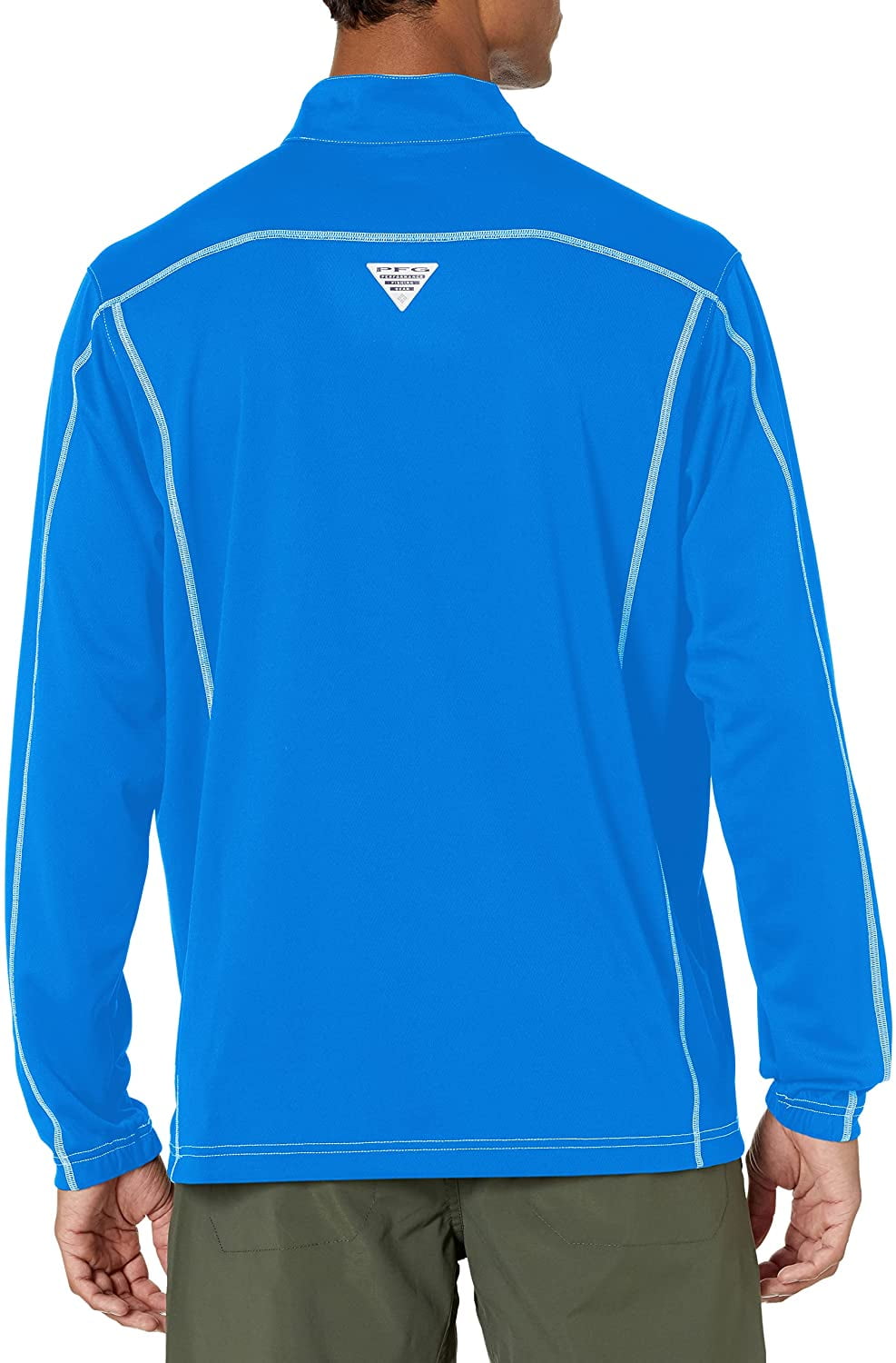 Columbia Men's PFG Low Drag 1/4 Zip Pullover, Moisture-Wicking, Sun Protection, Vivid Blue, Size Medium