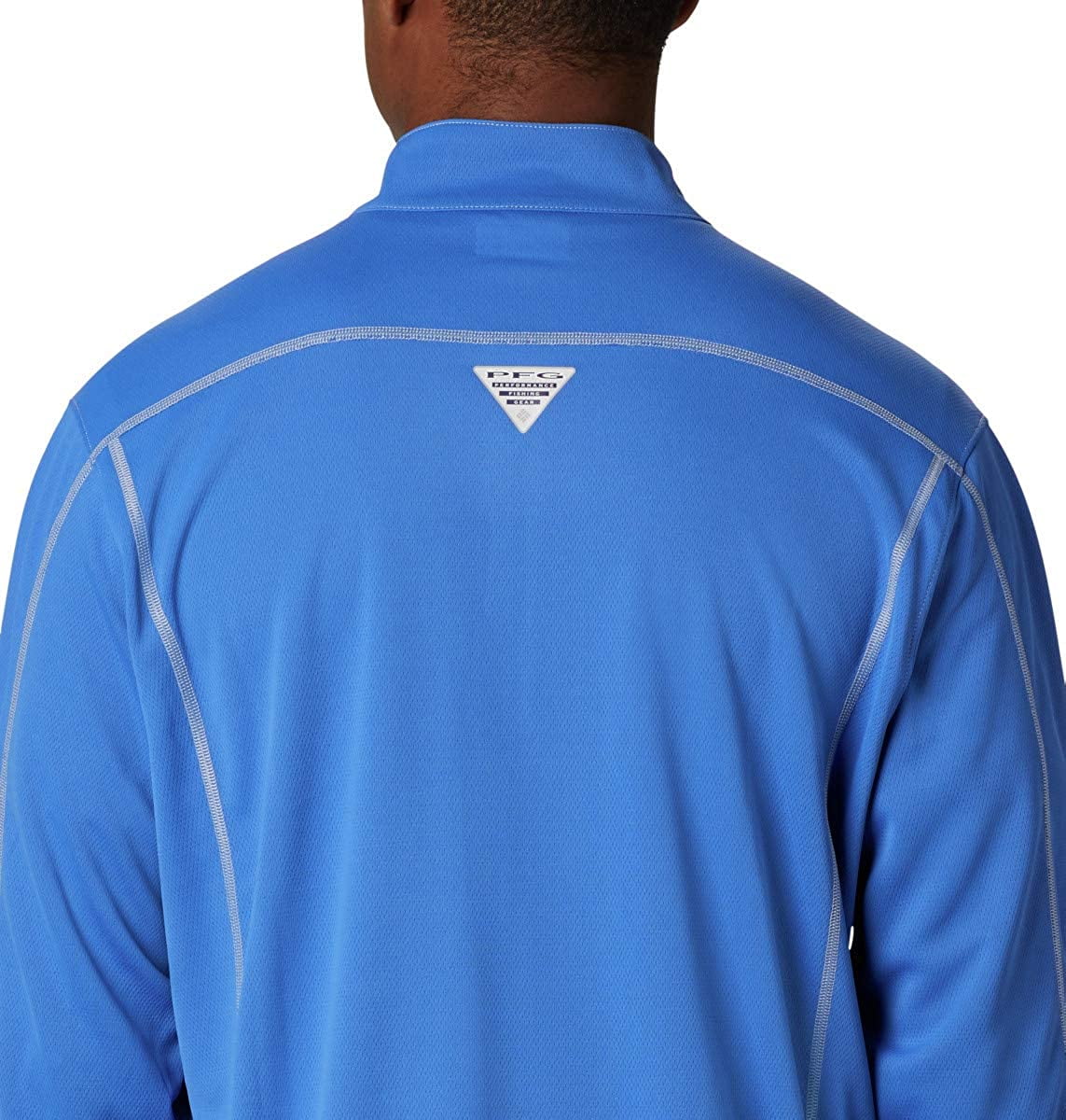 Columbia Men's PFG Low Drag 1/4 Zip Pullover, Moisture-Wicking, Sun Protection, Vivid Blue, Size Medium