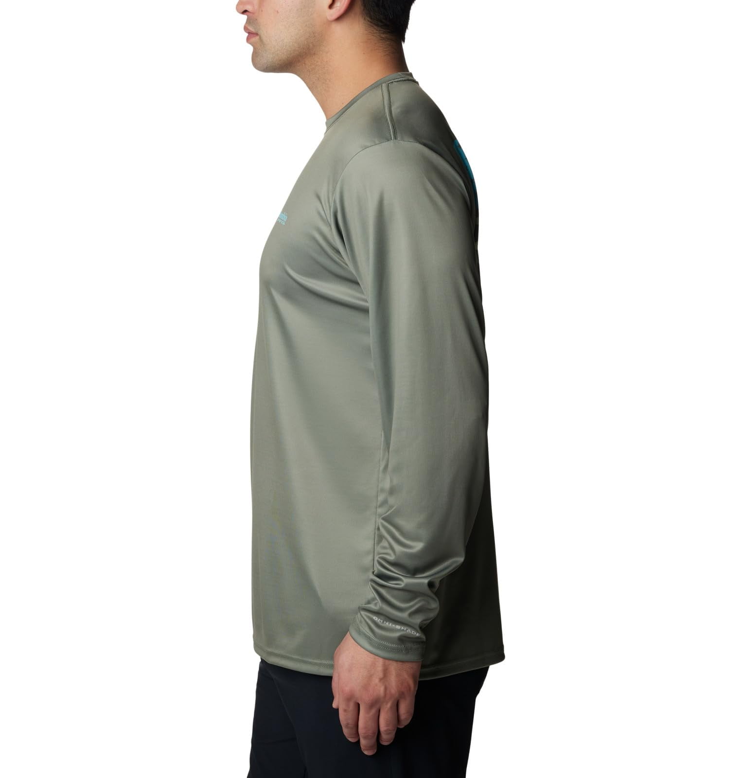 Columbia Men's Terminal Tackle PFG Fish Flag Long Sleeve Shirt - Cypress/Opal Blue - Small