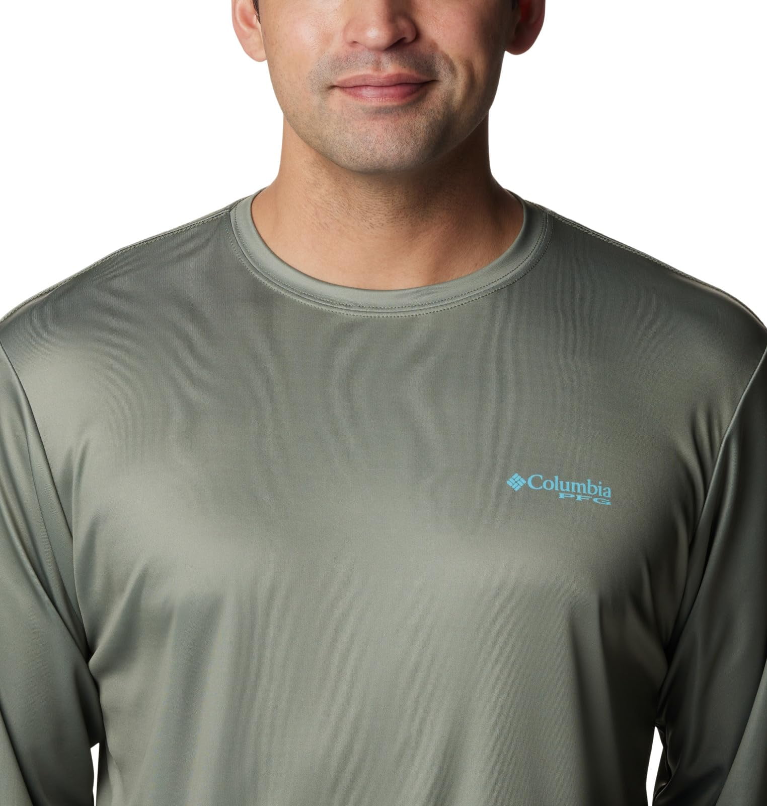 Columbia Men's Terminal Tackle PFG Fish Flag Long Sleeve Shirt - Cypress/Opal Blue - Small