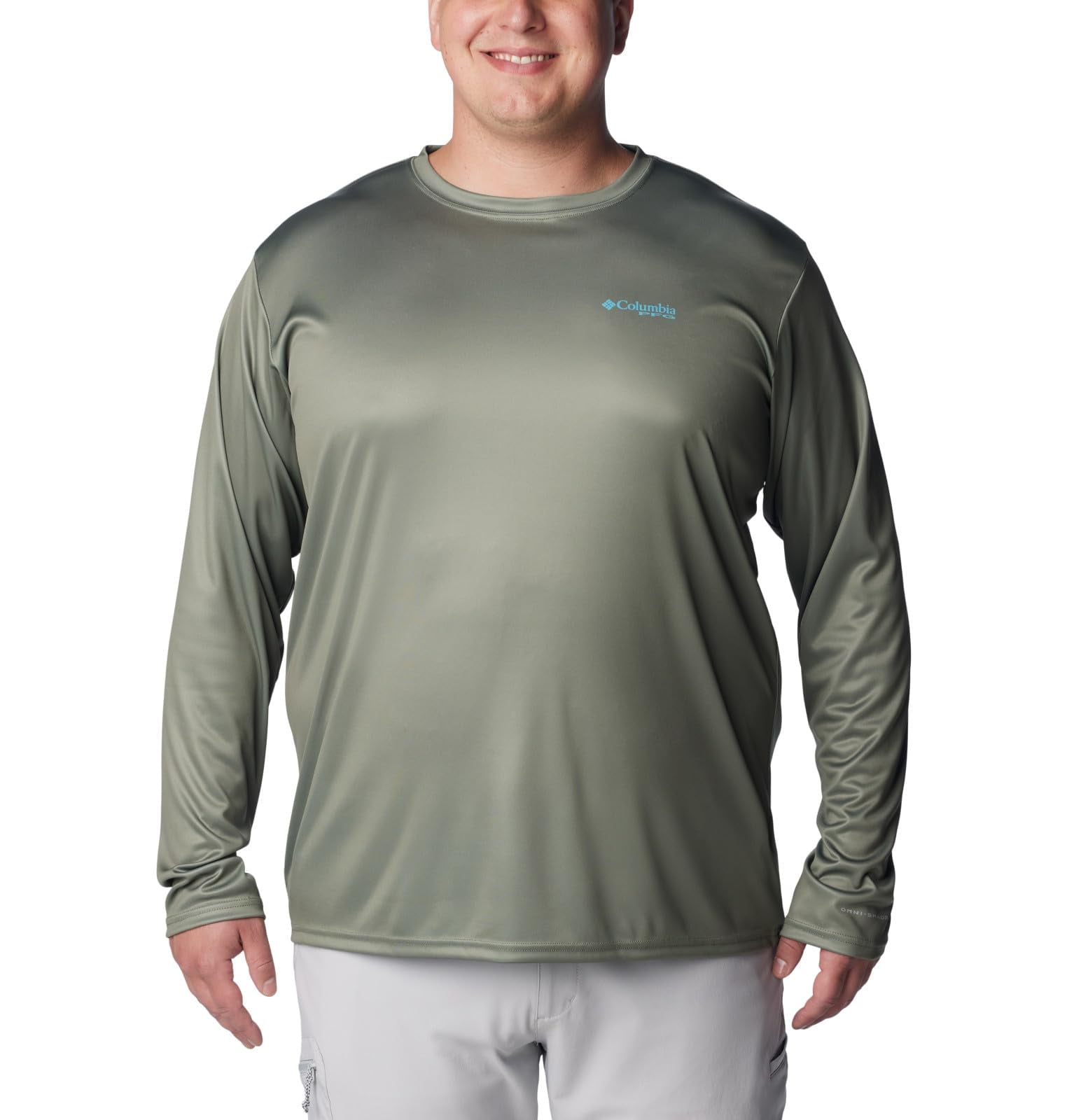 Columbia Men's Terminal Tackle PFG Fish Flag Long Sleeve Shirt - Cypress/Opal Blue - Small
