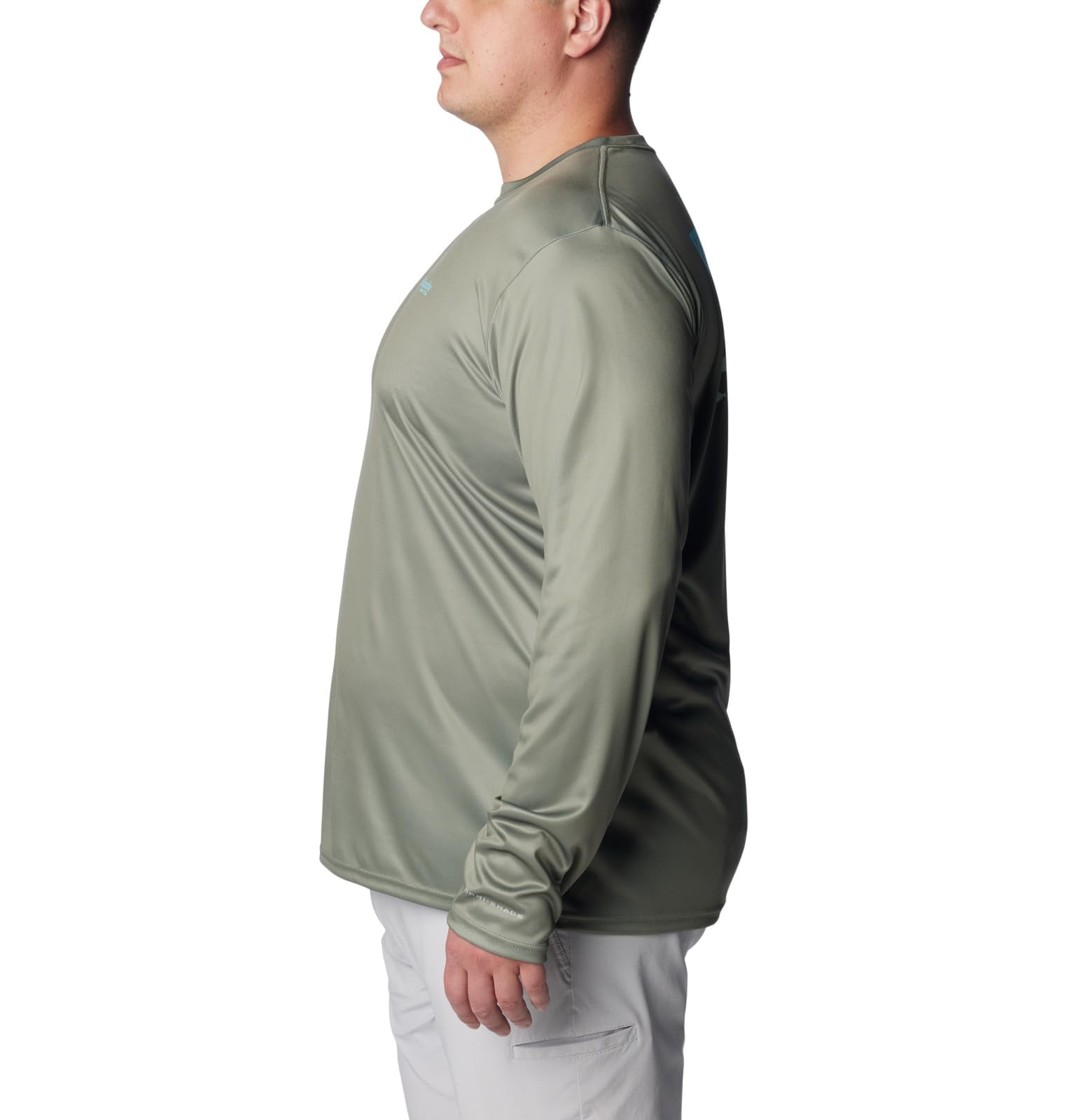 Columbia Men's Terminal Tackle PFG Fish Flag Long Sleeve Shirt - Cypress/Opal Blue - Small