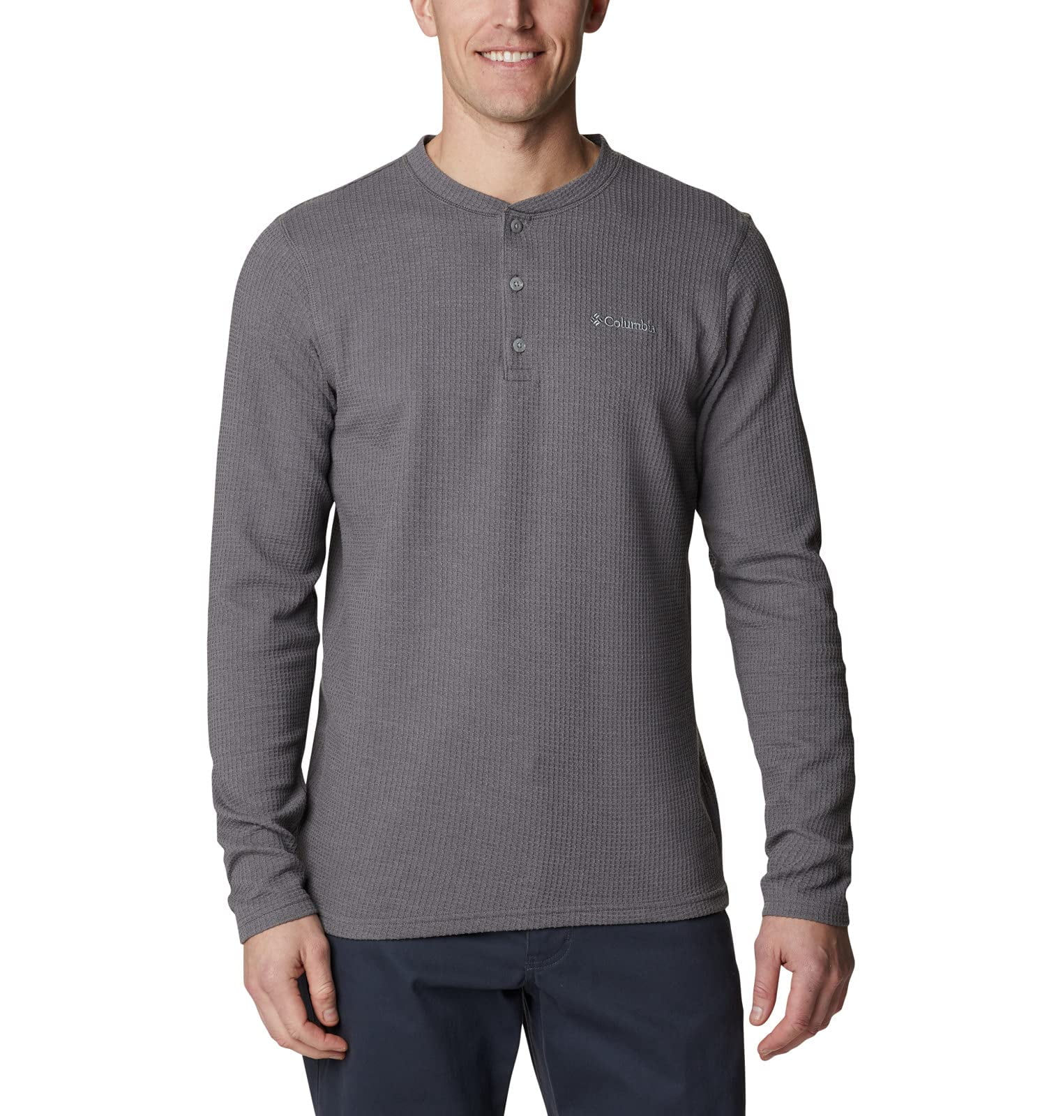 Columbia Men's Pine Peak Waffle Henley - Long Sleeve Style