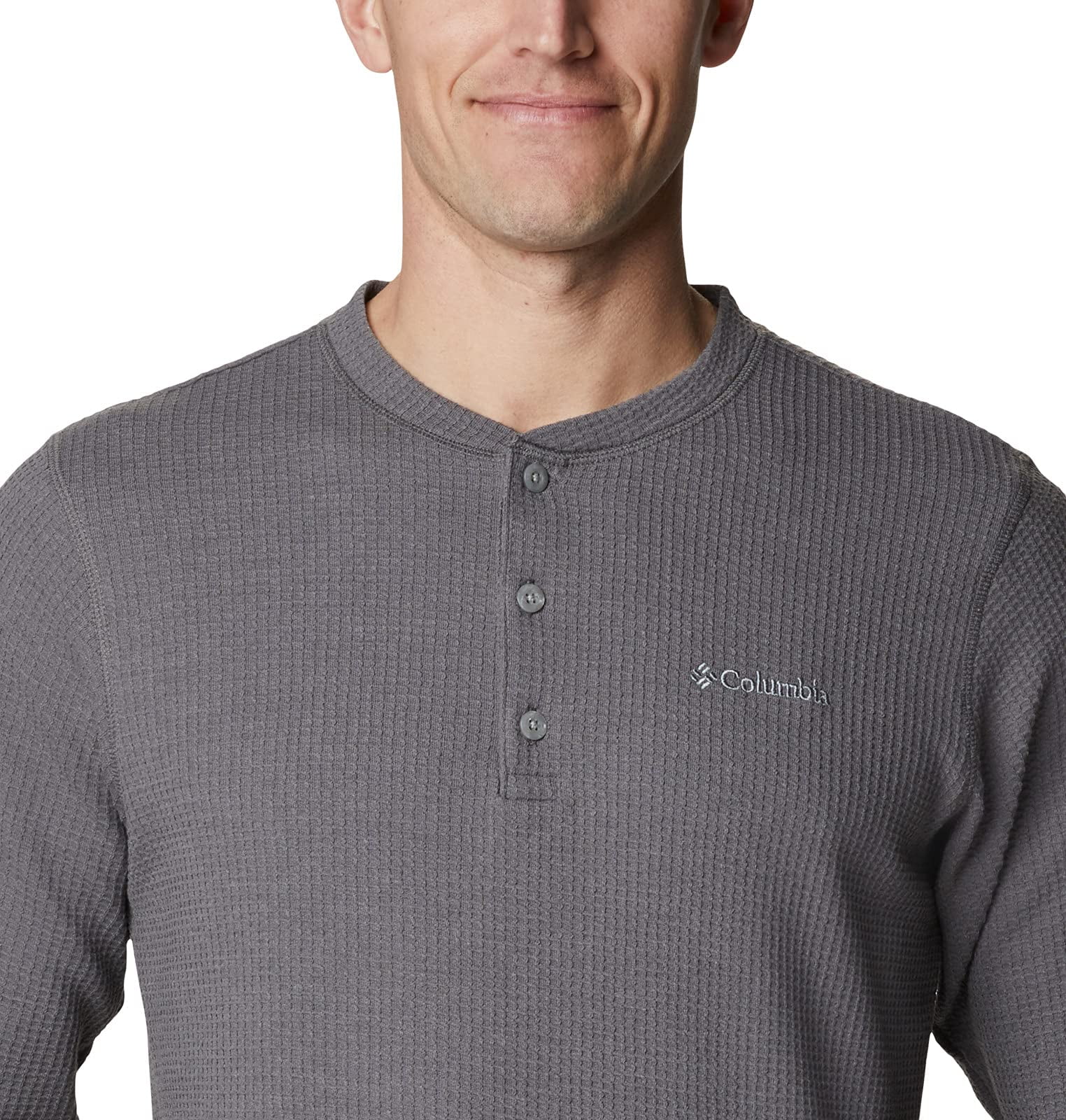 Columbia Men's Pine Peak Waffle Henley - Long Sleeve Style