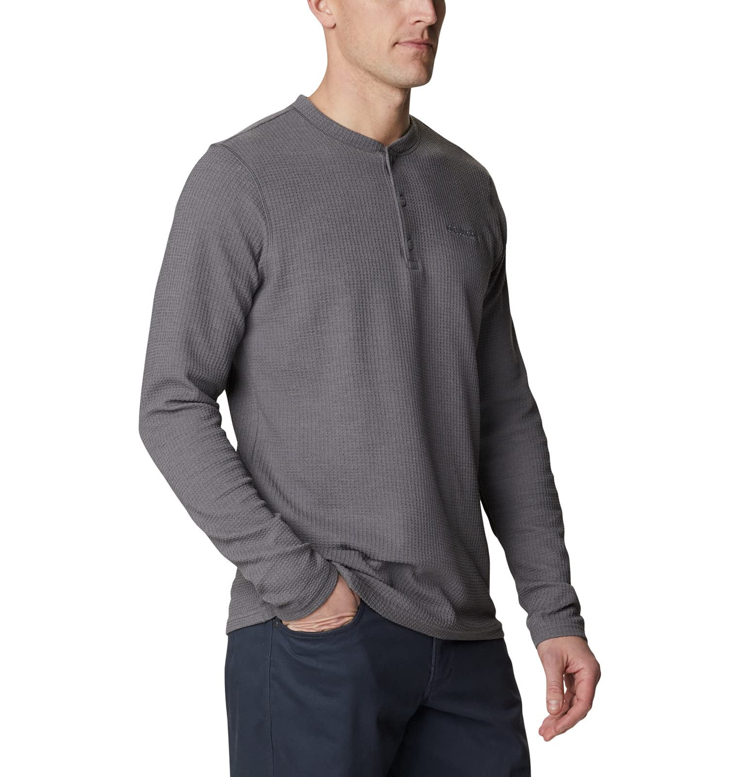 Columbia Men's Pine Peak Waffle Henley - Long Sleeve Style