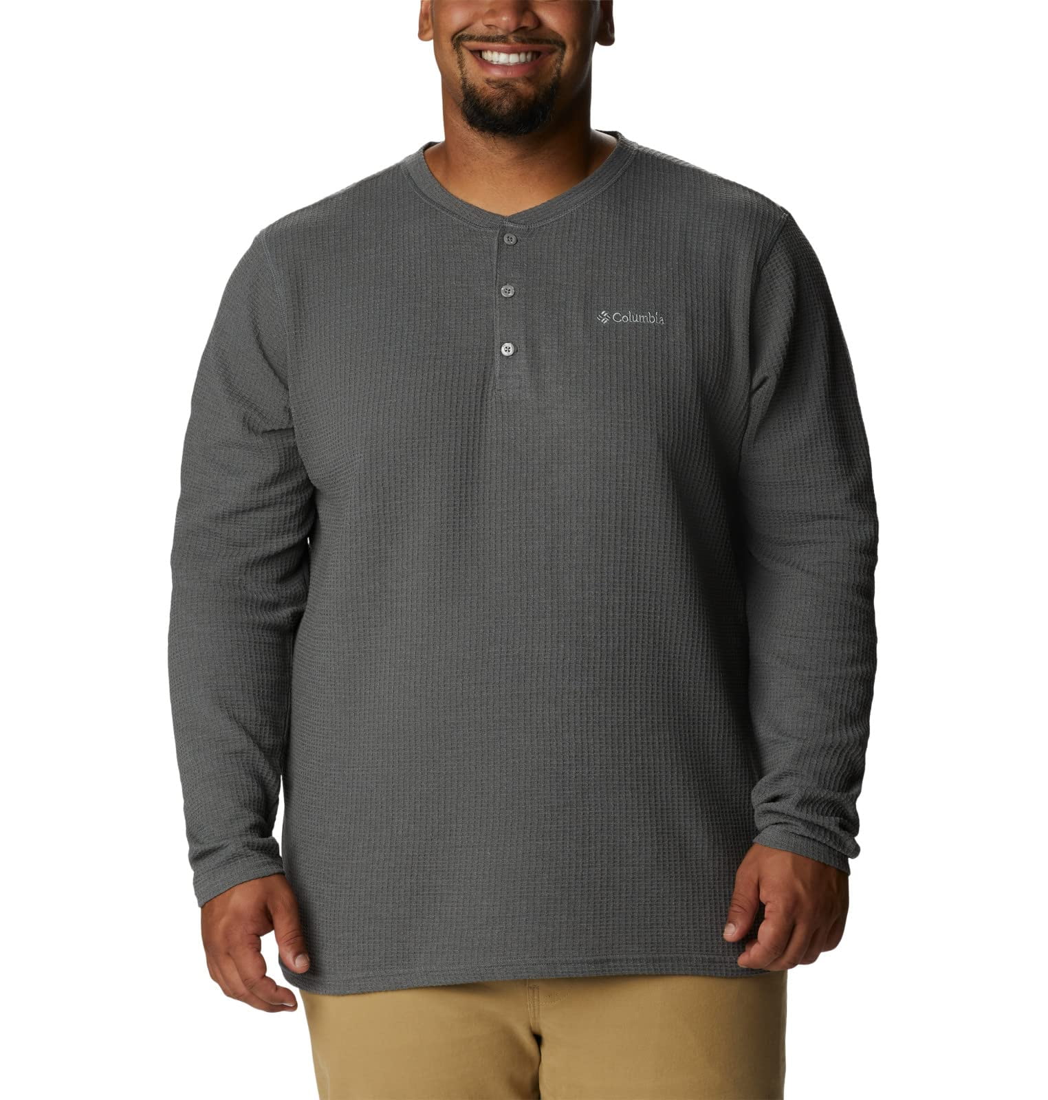 Columbia Men's Pine Peak Waffle Henley - Long Sleeve Style