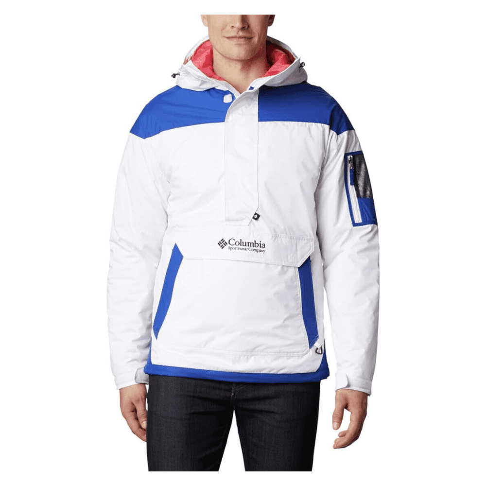 Columbia Men's Challenger Half-Zip Pullover Jacket, White/Lapis Blue, Size S