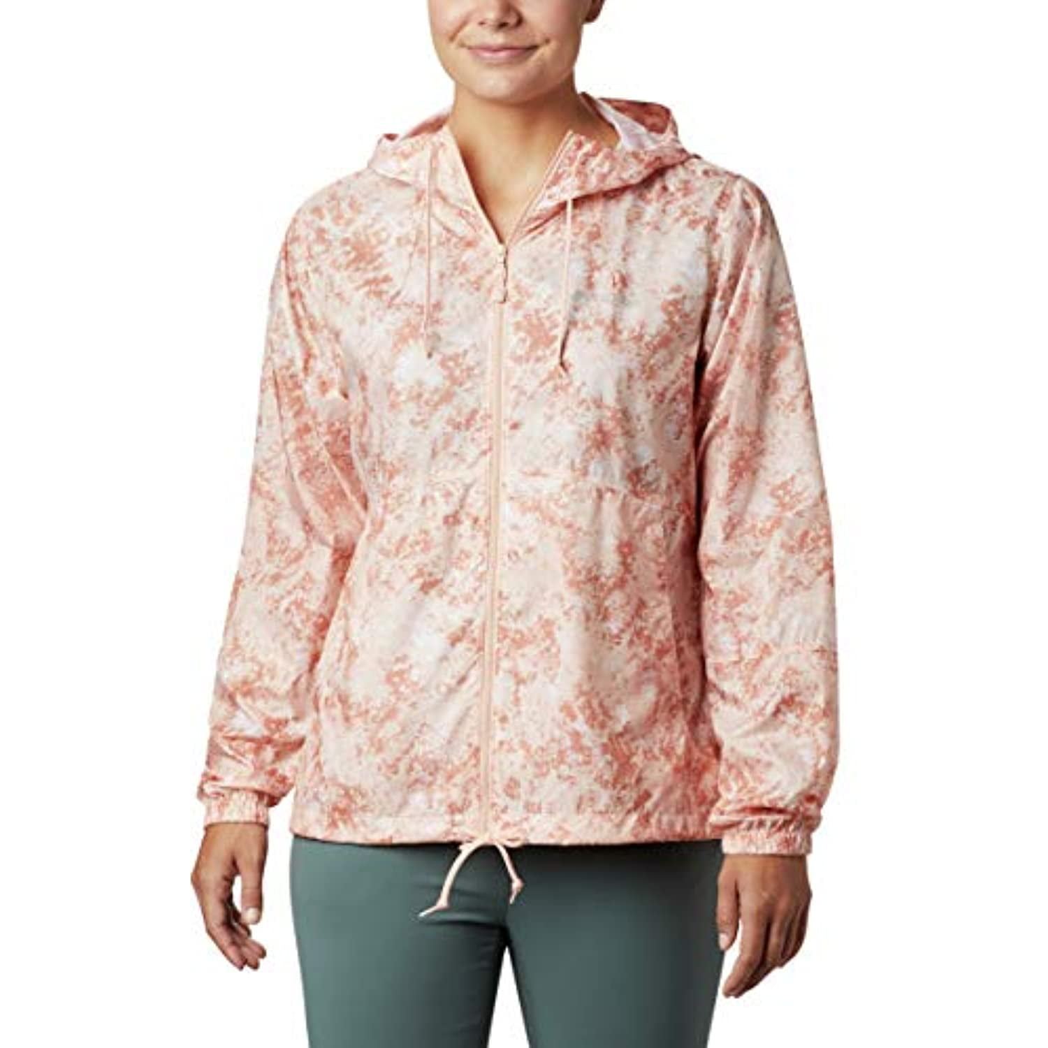 Columbia Women's Flash Forward Printed Windbreaker - Peach Cloud Texture, Small