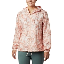 Columbia Women's Flash Forward Printed Windbreaker - Peach Cloud Texture, Small