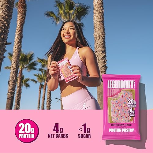 Legendary Foods 20g Protein Low Carb Meal Bar - Gluten-Free Keto Snack Box, 10 Zero Sugar Energy Bars