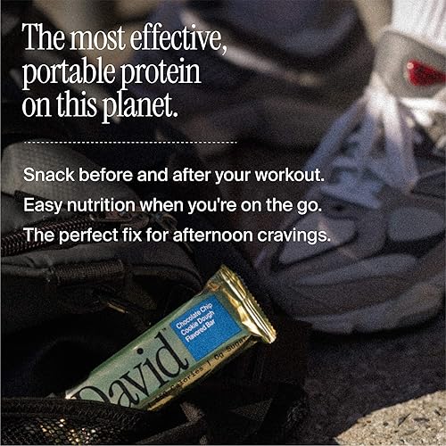 David Sugar-Free High Protein Bars - Low Carb, Gluten-Free Snack - 28g Protein, 150 Calories - Salted Peanut Butter Flavor - Pack of 12