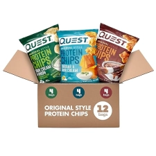 Quest Nutrition Protein Chips Variety Pack, BBQ, Cheddar, Sour Cream & Onion, High Protein, Low Carb - 1.1 oz x12