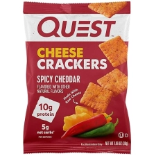 Quest Nutrition Spicy Cheddar Cheese Crackers - High Protein, Low Carb, Real Cheese - 12 Pack (1.06 oz)
