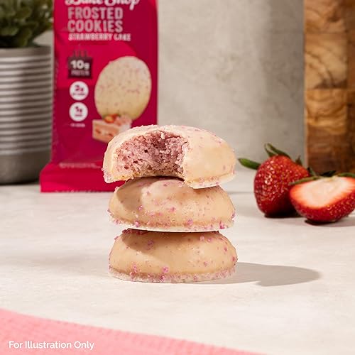 Quest Nutrition Frosted Cookies Twin Pack - Strawberry Cake Flavor, Low Sugar, High Protein, Gluten-Free - 16 Cookies"