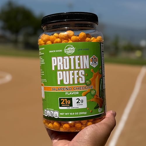 TPI Twin Peaks Jalapeno Cheddar Protein Puffs - Keto Friendly High Protein Snack