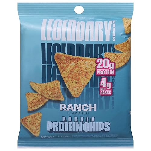 Legendary Foods Ranch Flavored Popped Protein Chips, 1.2 oz - Delicious Snack