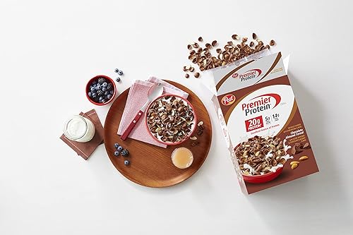 Premier Protein Chocolate Almond Cereal - High Protein, 20g per Serving, 9 oz Box