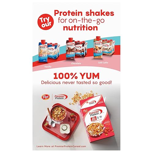 Premier Protein Chocolate Almond Cereal - High Protein, 20g per Serving, 9 oz Box