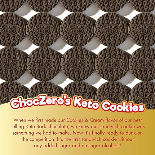 ChocZero Keto Chocolate Sandwich Cookies - Low Sugar, Gluten-Free Dunkies (1 Box, 9oz)