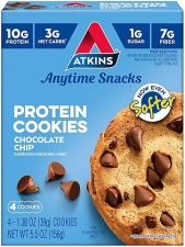 Atkins Chocolate Chip Protein Cookie - Low Carb, High Fiber, Keto-Friendly - 4 Pack