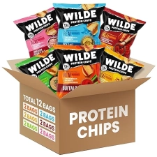 WILDE Protein Chips Variety Pack - High Protein Snacks, Keto & Gluten-Free - Pack of 12
