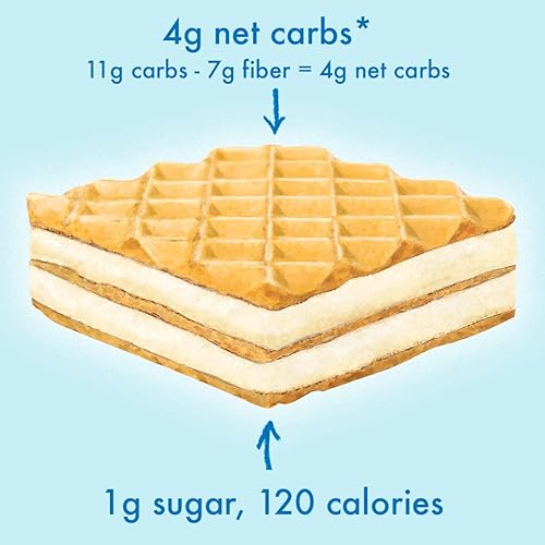 Rip Van Wafels Lemon Cookies - Vegan, Keto Friendly, Low Calorie Snack - 16 Count - 1g Sugar - 4g Carbs - 120 Calories