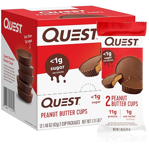 Quest Nutrition Peanut Butter Cups | 11g Protein, 1g Sugar | Low Carb, Gluten Free, Keto | 12 Count