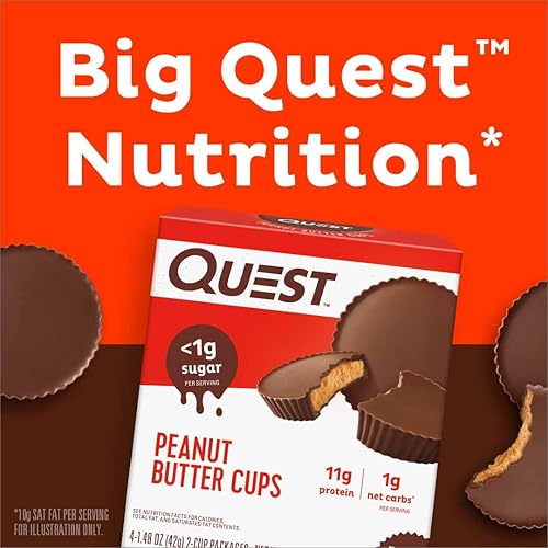 Quest Nutrition Peanut Butter Cups | 11g Protein, 1g Sugar | Low Carb, Gluten Free, Keto | 12 Count