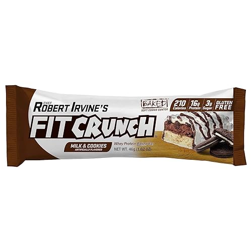 FITCRUNCH Snack Size Protein Bars, 6-Layer Baked Bar, Low Sugar, Gluten-Free & Soft Cake Core (9 Count, Flavor Lovers)