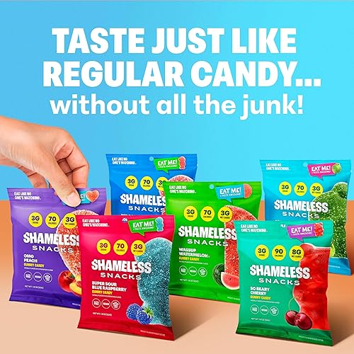Shameless Snacks - Low Calorie Keto Gummies (Gluten-Free) - 6 Pack Variety