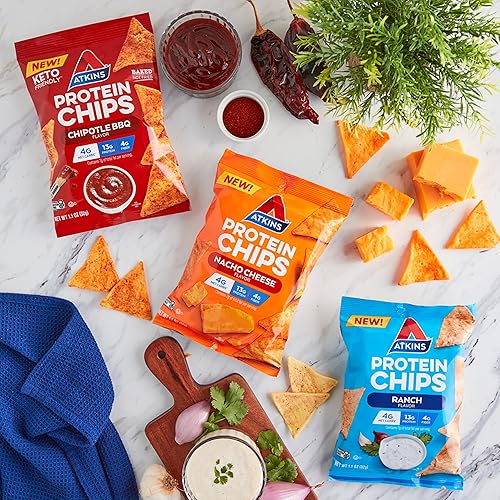 Atkins Protein Chips Variety Pack - Low Carb, High Protein, Gluten-Free - 12 Count