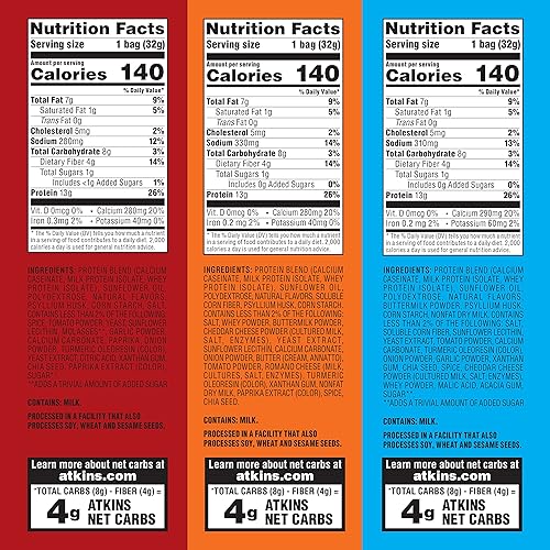 Atkins Protein Chips Variety Pack - Low Carb, High Protein, Gluten-Free - 12 Count