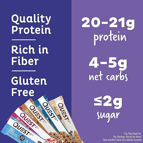 Quest Nutrition Ultimate Protein Bars Variety Pack - High Protein, Low Carb, Gluten Free, Keto Friendly - 12 Bars