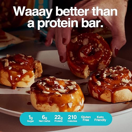 Legendary Foods 22g Protein Sweet Roll - Sticky Bun Caramel Flavor - High Protein Low Carb Snack - Gluten-Free & Keto - 10-Pack