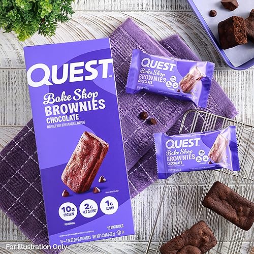 Quest Bake Shop Chocolate Brownies - High Protein, Low Carb - 10 Pack