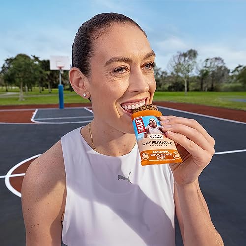 CLIF BAR Organic Caffeinated Energy Bars - Caramel Chocolate Chip & Vanilla Almond Flavor - Non-GMO - Plant Based Protein (10-Pack)
