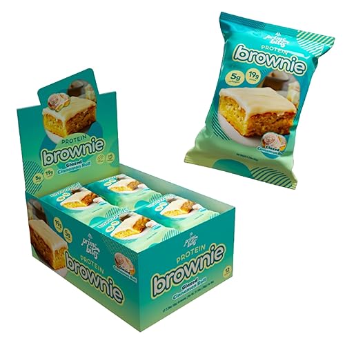 Alpha Prime Supplements Protein Brownie Bars - Glazed Cinnamon Roll Flavor | High Protein, Low Sugar | 12 Bars