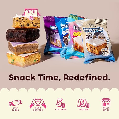 Alpha Prime Supplements Protein Brownie Bites | High Protein, Collagen-Infused, Low Sugar Treat | Variety Pack of 12 Bars
