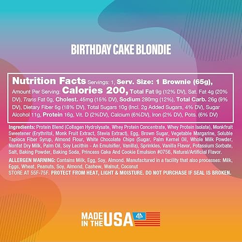 Alpha Prime Supplements Protein Brownie Bites | High Protein, Collagen-Infused, Low Sugar Treat | Variety Pack of 12 Bars
