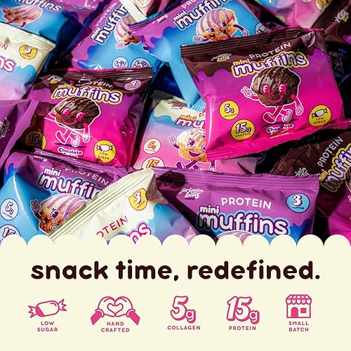 Alpha Prime Protein Mini Muffins | High Protein, Low Sugar Snack | 12 Packs - Variety Pack