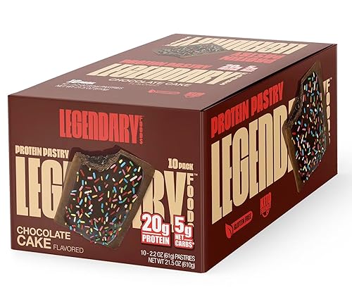 Legendary Foods 20g Protein Pastry Bar - Low Carb Meal Replacement, Keto Snack Box - Gluten Free, Zero Sugar Energy Bars