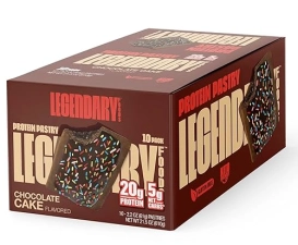 Legendary Foods 20g Protein Pastry Bar - Low Carb Meal Replacement, Keto Snack Box - Gluten Free, Zero Sugar Energy Bars