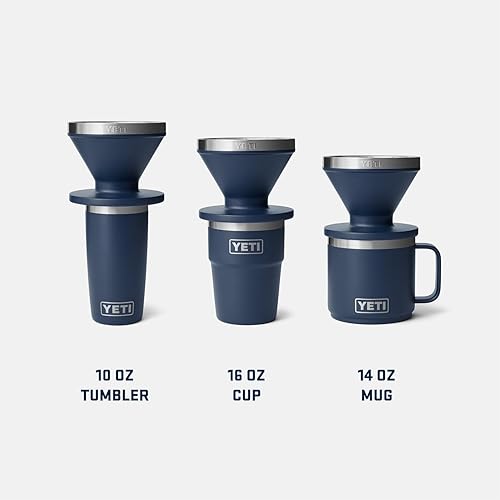 YETI Pour Over Coffee Maker Accessory Ramblers - Stainless Steel, Navy, Fits Any V60 Filter