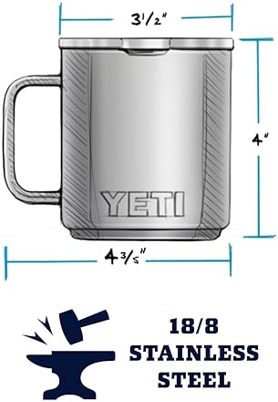 YETI 10 oz Stackable Mug - Vacuum Insulated Stainless Steel with MagSlider Lid - White