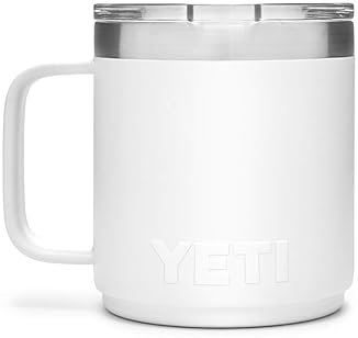 YETI 10 oz Stackable Mug - Vacuum Insulated Stainless Steel with MagSlider Lid - White
